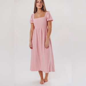 NWOT AINSLEY SQUARE NECK MIDI DRESS